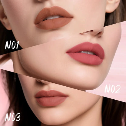 O.TWO.O Matte Lipstick Lip Tint 3 Colors Waterproof Long Lasting Non-stick Cup Sexy Highly Pigmented Velvet Lip Sticks Lip Stain