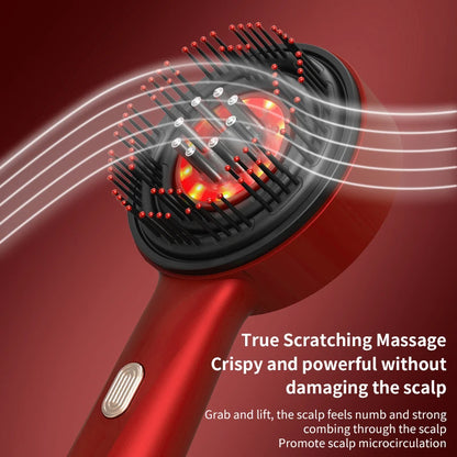 Caia™ 3 Modes Electric Vibration Massage Comb Red Light Hair Growth Massage Scalp Brush Oil Liquid Applicator Head Massager Anti Loss