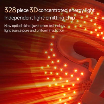Caia™ Red Light Therapy LED Facial Mask Silicone Red Light Photon Skin Rejuvenation Wrinkle Removal Anti Acne Shrink Pores
